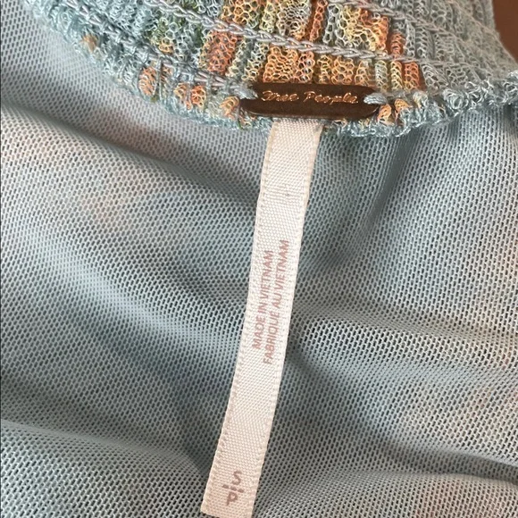 Free People Flowing Blouse in Soft Blue and Peach - Picture 16 of 16